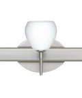 Top Shelf 3 Light Wall Sconce With Opal Matte Glass And Smooth Satin Nickel Finish For Bathrooms, showcasing three opal glass shades.