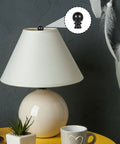 2 Pack Black Lamp Finials And Shade Toppers With Oil Rubbed Metal Nut Screw Cap Ball Knob Topper Decorative shown on table lamp