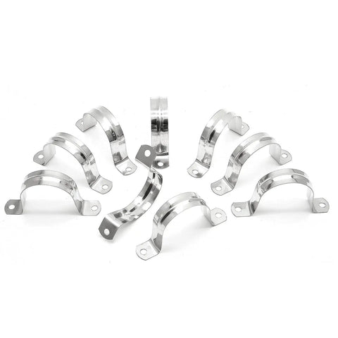 Ten Pack Two Inch Stainless Steel Conduit Clamps With Two Hole U Brackets For Fifty Millimeter Pipes Built Tough Heavy Duty U Clips