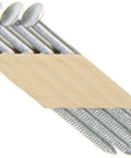 33 Degree Paper Tape Framing Nails, 3 1 Quarter Inch Length, 0.131 Inch Ring Shank, Offset Round Head, Stainless Steel close-up