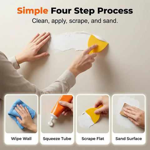 All In One Wall Patch Repair Kit With Scraper And Quick Dry Putty For Holes And Cracks, Multi Functional Drywall Filler Paste, 100g