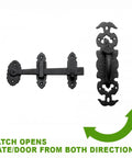 Black Iron Thumb Gate Latch With Rustic Antique Design For Fence And Door Cast Iron Gate Lock Hardware Kit, dual direction use