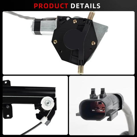 Close-up of Rear Driver Side Power Window Regulator Assembly With Motor For Dodge Durango 1998 2003 And Dodge Dakota Pickup 2000 2004