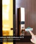 Rock Solid Silicone Cabinet Door Bumpers With Hella Strong Adhesive, Clear Furniture Protectors For Walls Drawers And Shower Doors, 6 Pack Easy Peel Stick Guards on door handle.