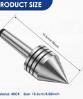 MT2 Tailstock Live Center For Wood Lathe Beefy Heavy Duty Steel Live Revolving Center With 60 Degree Ball Bearing Precision shown with measurements