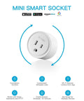 4 Pack Smart Plugs For Alexa And Google Home Compatibility No Hub Required Remote Control Scheduling Timers ETL Certified Ideal For Smart Home Automation, showing a mini smart socket design.