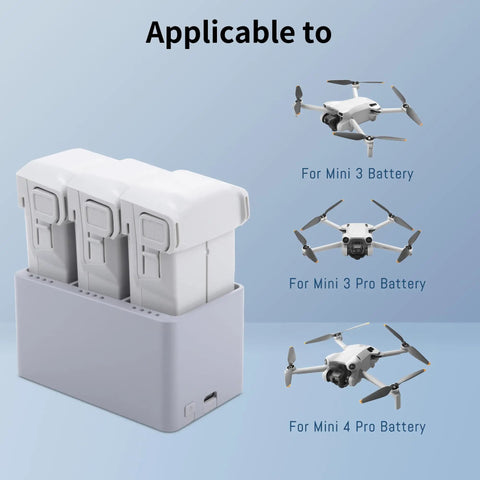 Three Channel Fast Battery Charger And Two Way Charging Hub for Mini 4 Pro And Mini 3 Series Drone Batteries, 30W PD Quick Charge