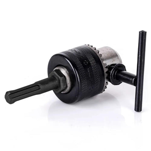 Go-To Quick Change Drill Chuck Adapter With SDS Plus Shank For Hammer Converter showing 3-jaw keyed grip