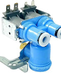 Water Inlet Solenoid Valve Kit For Laundry Appliances With Drain Valve, Replacement Part For Washing Machine Maintenance, Exact Fit And Smooth Water Flow Control, Easy Install For DIY Washer Repair, blue plastic and metal dual valve