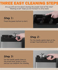 Three easy cleaning steps for Automatic Electric Portafilter Grinder Cleaner for Espresso Machines, showcasing detailed instructions.