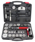 Pro Grade Pneumatic Brake Caliper Tool Set With 28-Piece Heavy Duty Disc Brake Piston Compressor And Wind Back Kit, 23 Adapters