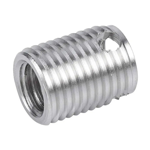 Self Tapping Thread Inserts Kit in Stainless Steel, M6x1.0 Inner Threads and M10x1.25 Outer Threads, 12mm Length, 10 Pack Pro Grade Screw Repair Kit for Damaged Holes, Easy Fix to Lock In Strong, Long Lasting Threads, stainless steel insert
