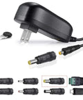 Universal 24W Power Adapter With 8 Selectable Plugs for LED strips, cameras, keyboards, speakers, scales, recorders, massagers