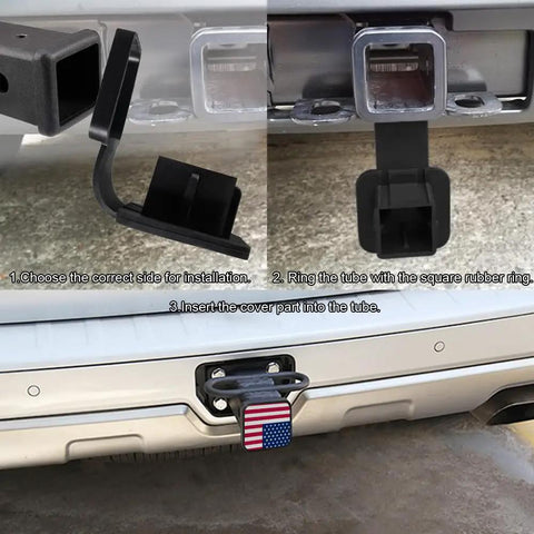 2 Inch Hitch Cover Tube Plug For 2 Inch Receivers Class 3 4 5 installation steps on vehicle