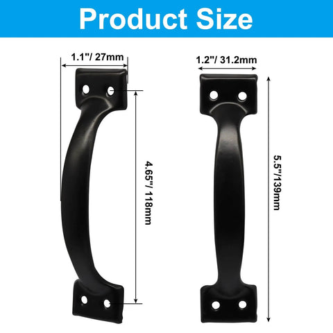 Ten Pack 6 Inch Metal Bow Door Handles Black Matte Vintage Barn Door Pulls for Furniture Cabinets Kitchen Drawers Dressers and Gates
