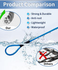 Product comparison showing 10Ft Outdoor Security Cable For Luggage And Bikes Braided Stainless Steel Wire Rope 3.3mm Thick in water.