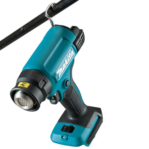 Cordless Heat Gun With Variable Temperature Up To 1022F And Dual Airflow 4.2 to 7.1 CFM hanging on pipe, no battery