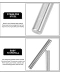 Heavy Duty 304 Stainless Steel Dowel Pins, 100 Pcs, 5x40mm Solid Alignment Shelf Pegs shown close-up and side view