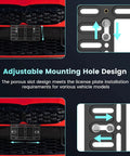 Front License Plate Mounting Bracket With Hardware And Zip Ties Universal Vehicle Tag Frame Cover Kit on car bumper