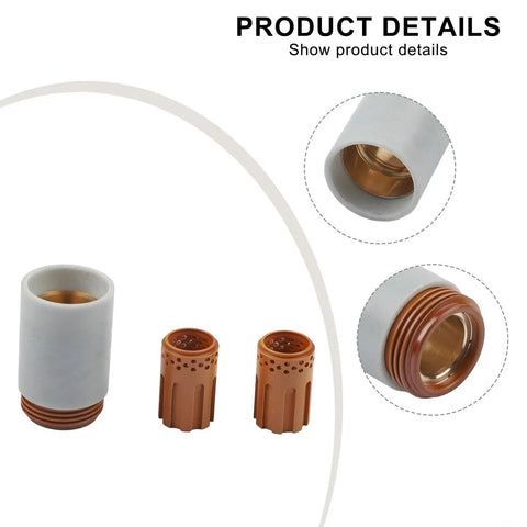 Pro Grade Swirl Ring And Retaining Cap Plasma Cutting Consumables Kit for PMX 1000 1250 1650 RT60 RT80 80A, polymer and copper parts