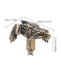 Toad Shaped Brass Cabinet Drawer Pulls For Vintage Style Retro Hardware For Kitchen, measurements shown, rust resistant brass detail