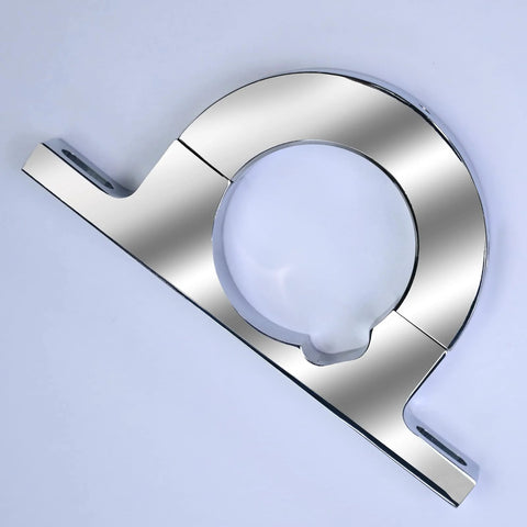 Polished aluminum universal steering column clamp with 2-inch mounting hole