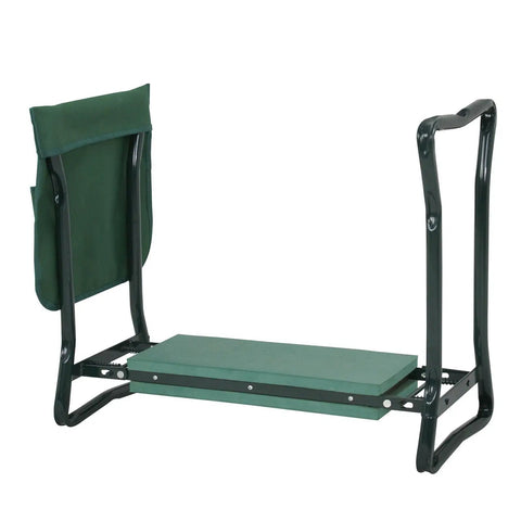 Green Soft EVA Pad Garden Kneeler Seat Folding Bench For Kneeling And Weeding With Tool Pouch 250 Lb Weight Capacity