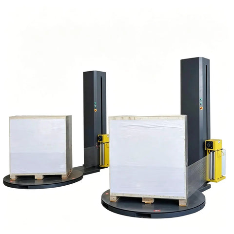 Automatic Pallet Wrapping Machine For Industrial Shipping And Material Handling High Speed Pallet Wrapping System To Secure Loads Cut Labor Time Ideal For Warehouses And Distribution Centers with dual turntables wrapping pallets