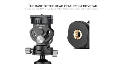 Carbon Fiber Monopod With Tilt Head Kit, 4-Section Stand, Arca-Swiss Compatible head detail with dovetail base.