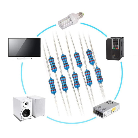 2600-piece resistor kit with blue carbon-film resistors, 1/4W, 1Ω–3MΩ, 130 values