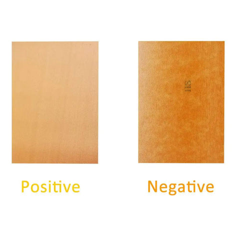 Front and back of Fifteen Pack FR4 Copper Clad Blank PCB Laminate 70 By 100 By 1.5mm Single Sided Circuit Board.