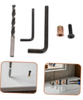 50 Pieces Metal Threaded Wood Inserts Set With Bolts And Screws Plus Two Wrenches Drill Bit Screw In Nut Fasteners on table