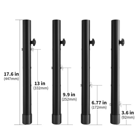 Four Pack Adjustable Folding Table Leg Extenders For Bent And Straight Legs Increase Height To 3.6 6.77 9.9 And 13 Inches