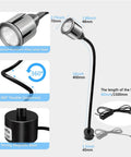 Magnetic LED Work Light With Flexible Gooseneck And Magnetic Base 700 Lumen Lamp for workshop, lathe, sewing machine, grill.