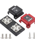 Built Tough 400 Amp Bus Bar Power Distribution Block For 12V And 48V Systems with eight M8 studs and mounting screws visible.