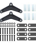 Trailer Axle Equalizer Shackle Kit For Double Eye Springs 3500 To 5200 Lbs Axles with nylon bushings, bolts, nuts, straps.