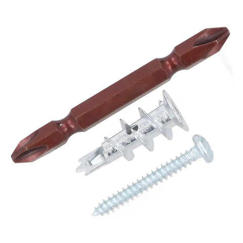 Heavy Duty Hollow Metal Wall Anchors And Drywall Screws Kit Self Drilling Drywall Anchors With No Pre Drill Needed 8 x 1-1/4 Inch zinc alloy screw and anchor set