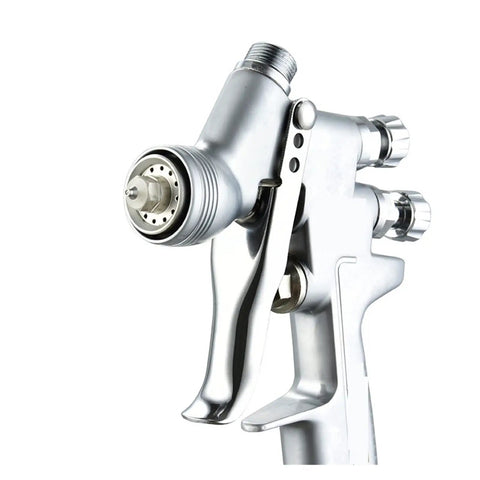 Close-up of Cordless Mini Airbrush Paint Sprayer with 1.0 and 1.2 mm tips, showcasing ergonomic soft grip and precision nozzle.