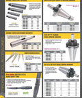 Page showing various machine tool accessories including drill chuck arbors and extensions in a catalog layout.
