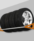 Wall Mount Tire Rack With Adjustable 31 To 56 Inch Range, Heavy Duty Steel Telescopic Rods, 400 Pound Capacity, Tire Storage Organizer For Garage, Keeps Tires Off Floor And Ready To Roll, Orange