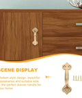 Brass Drawer Handle 125mm Matte Finish Cabinet Pull For Wardrobe Doors And Windows displayed on wooden cabinet