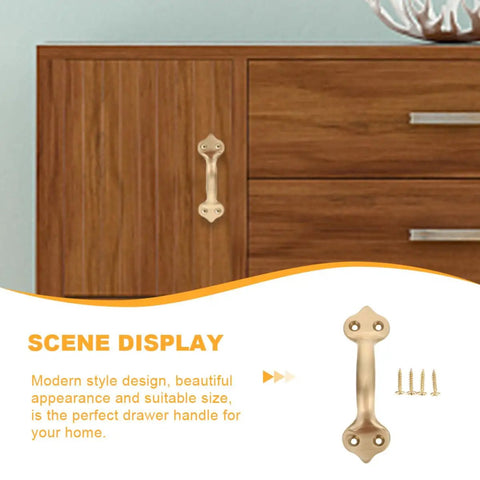 Brass Drawer Handle 125mm Matte Finish Cabinet Pull For Wardrobe Doors And Windows displayed on wooden cabinet