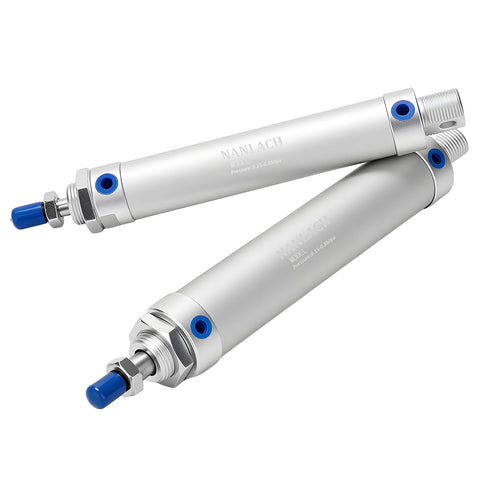 Built Tough Pneumatic Air Cylinder 20mm Bore 125mm Stroke Double Acting With 8mm Fittings Port Size PT 1 8 Aluminum Body