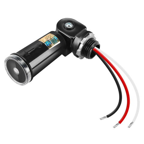 Close-up of Two Pack Dusk To Dawn Outdoor Light Sensor Switch 120-277V Photocell UL Listed IP65 Waterproof with swivel mount