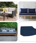 Outdoor Loveseat Cover Weatherproof 12 Oz PVC Coated Polyester Patio Sofa Cover With Air Vents And Drawstrings Keeps Dry Rain Or Shine Fits 54W x 35H x 37D Inches Blue Waterproof UV Resistant over patio loveseat