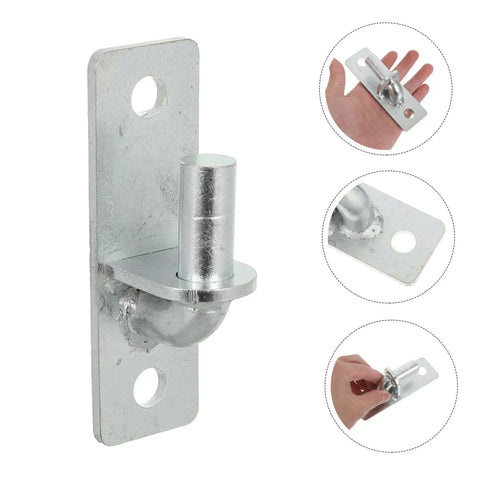 Four Pack Heavy Duty Wall Mount Gate Hinges With 12.7mm Bore And Premium Mounting Screws Weather Resistant Steel Barn Door Hardware For Outdoor Gates, showing hinge detail on steel.
