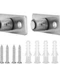 2 Pack Stainless Steel Barn Door Floor Guide Set With Flush Mount Stay Roller And Wall Mount Guide Bottom Adjustable Roller