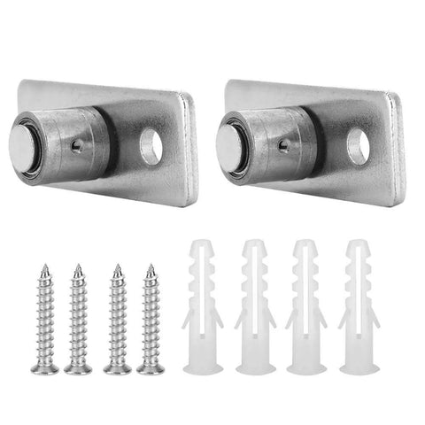 2 Pack Stainless Steel Barn Door Floor Guide Set With Flush Mount Stay Roller And Wall Mount Guide Bottom Adjustable Roller