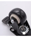 Built Tough Two Inch Swivel Caster Wheels Featuring Silent Low Profile Design For Heavy Duty Mobile Workbenches And Professional Instrument Carts With Dual Sealed Bearings, black with steel core, close-up view.