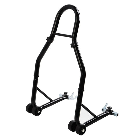 Heavy Duty Motorcycle Rear Wheel Lift Stand For Universal Sport Bikes Swingarm Spool Paddock Stand Combo With Sturdy Steel Frame And Rustproof Black Finish Safe And Easy To Use For Maintenance And Tire Changes